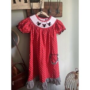 Banana Split Disney Parks Minnie Mouse Smocked Dress 6